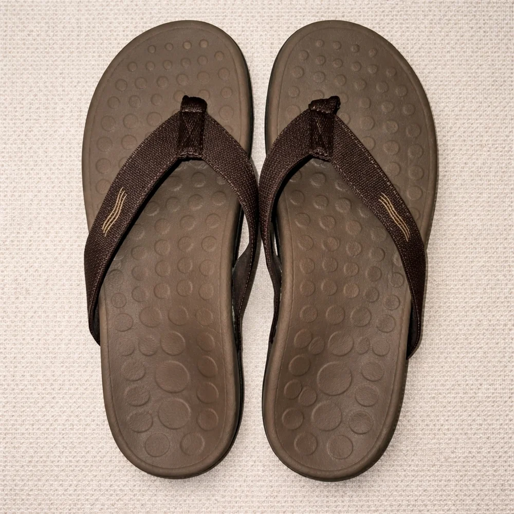 Vionic 44 Wave Orthotic Flip Flops Brown Unisex Sandals Women’s 9 Men’s 8